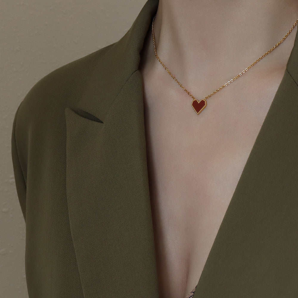 Vintage Heart Necklace for Women – Gold Plated 316L Stainless Steel Pendant Necklace