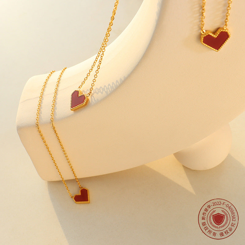 Vintage Heart Necklace for Women – Gold Plated 316L Stainless Steel Pendant Necklace