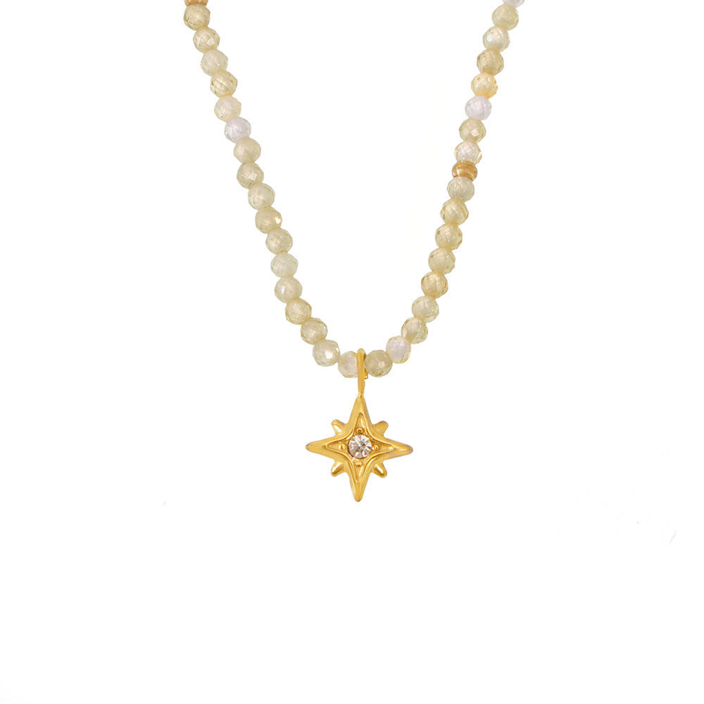 Celestial Eight-Point Star Necklace for Women – Elegant Stainless Steel Pendant Jewelry for Everyday Wear