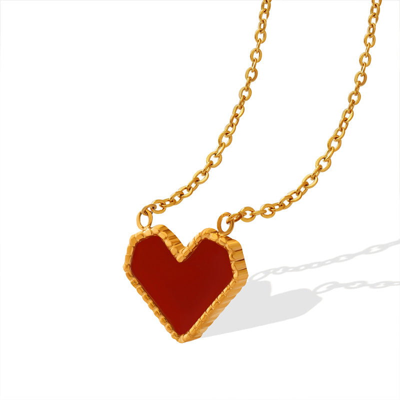 Vintage Heart Necklace for Women – Gold Plated 316L Stainless Steel Pendant Necklace