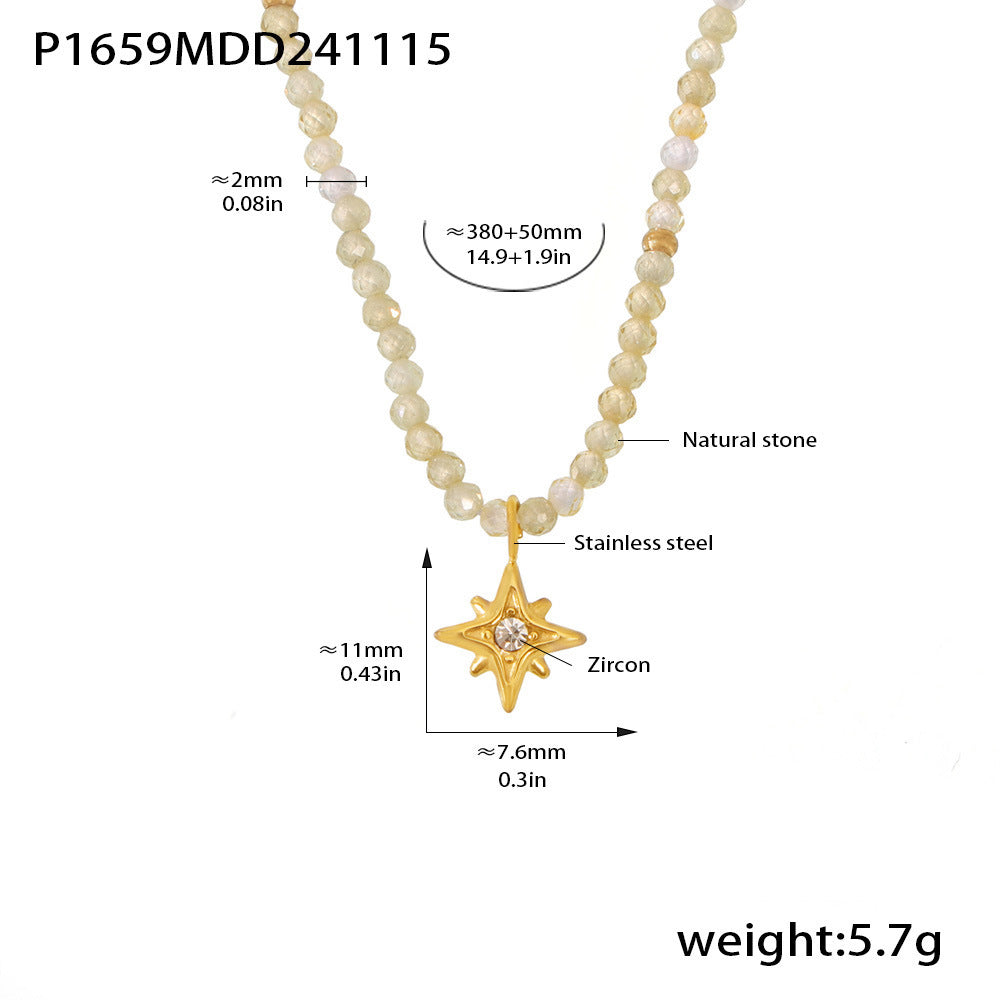 Celestial Eight-Point Star Necklace for Women – Elegant Stainless Steel Pendant Jewelry for Everyday Wear