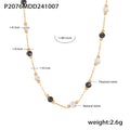 Lapis Lazuli Double Layer Necklace – Natural Stone Gold-Plated Stainless Steel Jewelry for Women