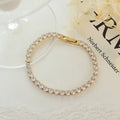 Luxury CZ Crystal Bracelet for Women – Elegant 18K Gold Plated Stainless Steel Jewelry