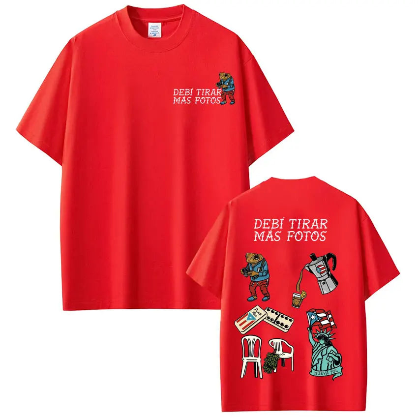 Camisetas de la gira DTMF de Bad Bunny, camisetas de moda para hombre y mujer, camiseta de hip hop, camisetas estéticas informales de algodón