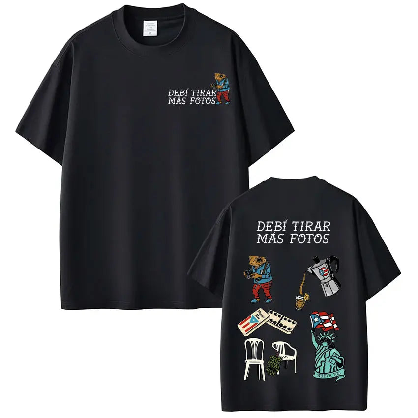 Camisetas de la gira DTMF de Bad Bunny, camisetas de moda para hombre y mujer, camiseta de hip hop, camisetas estéticas informales de algodón