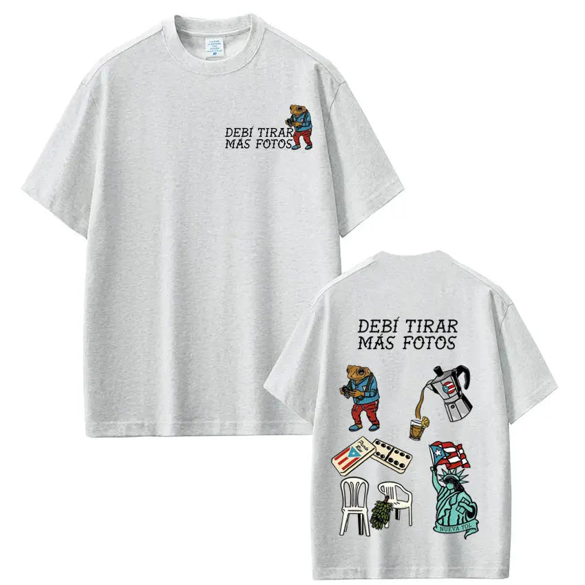 Camisetas de la gira DTMF de Bad Bunny, camisetas de moda para hombre y mujer, camiseta de hip hop, camisetas estéticas informales de algodón