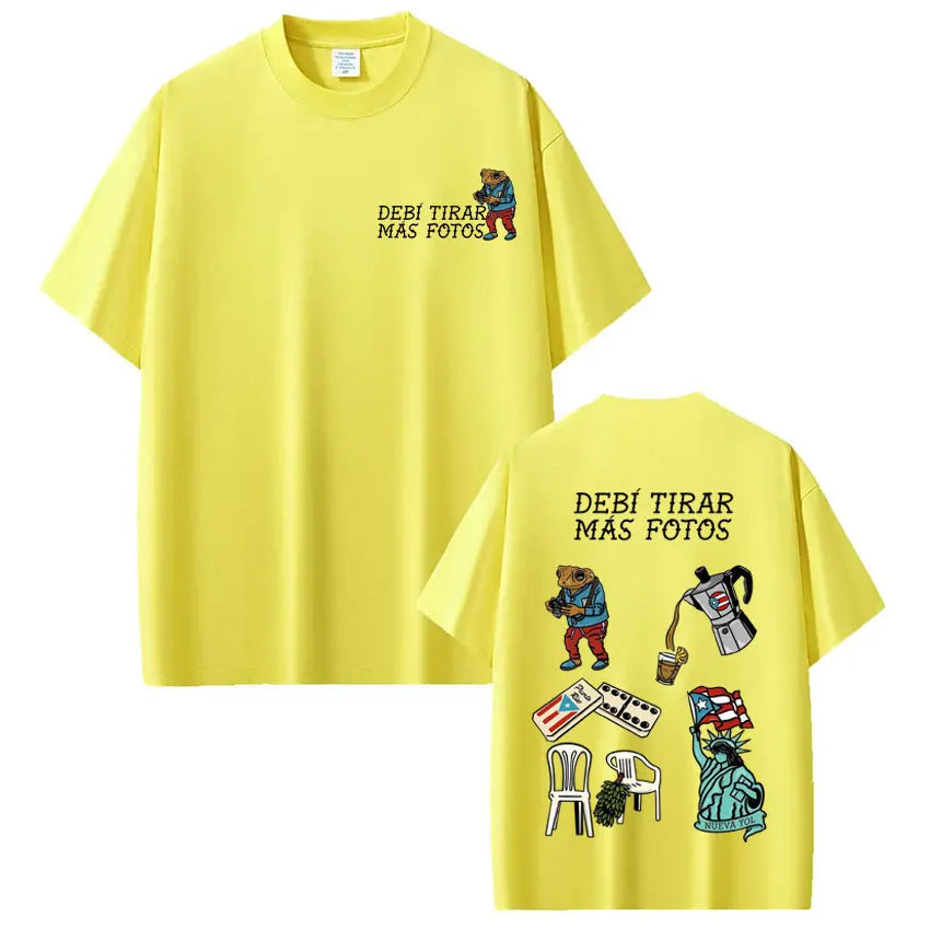 Camisetas de la gira DTMF de Bad Bunny, camisetas de moda para hombre y mujer, camiseta de hip hop, camisetas estéticas informales de algodón