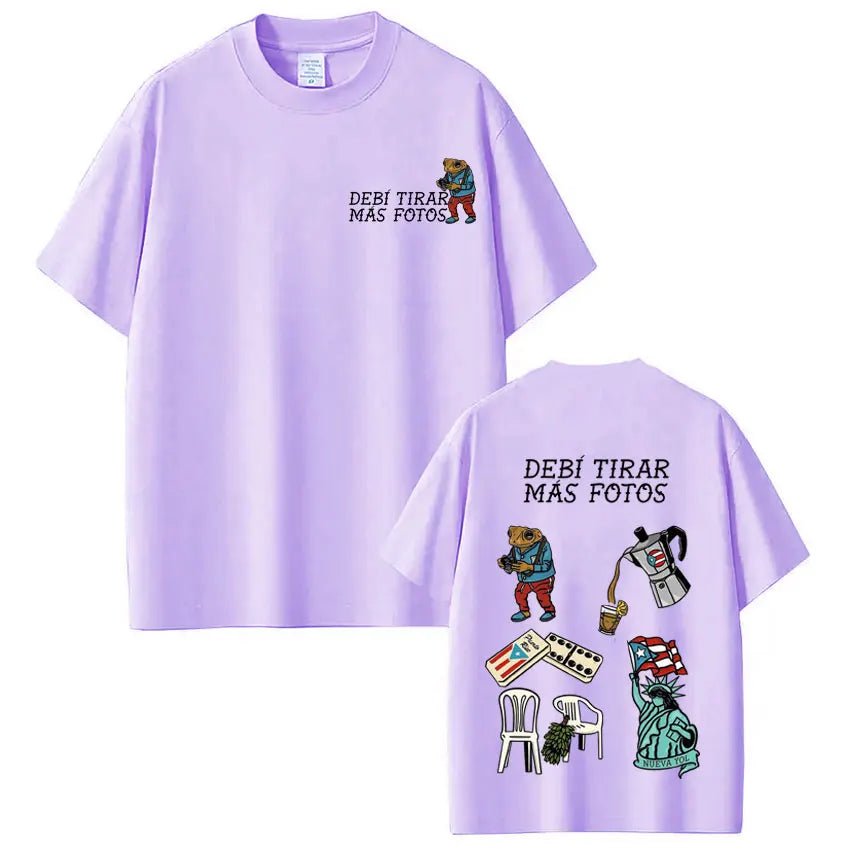 Camisetas de la gira DTMF de Bad Bunny, camisetas de moda para hombre y mujer, camiseta de hip hop, camisetas estéticas informales de algodón