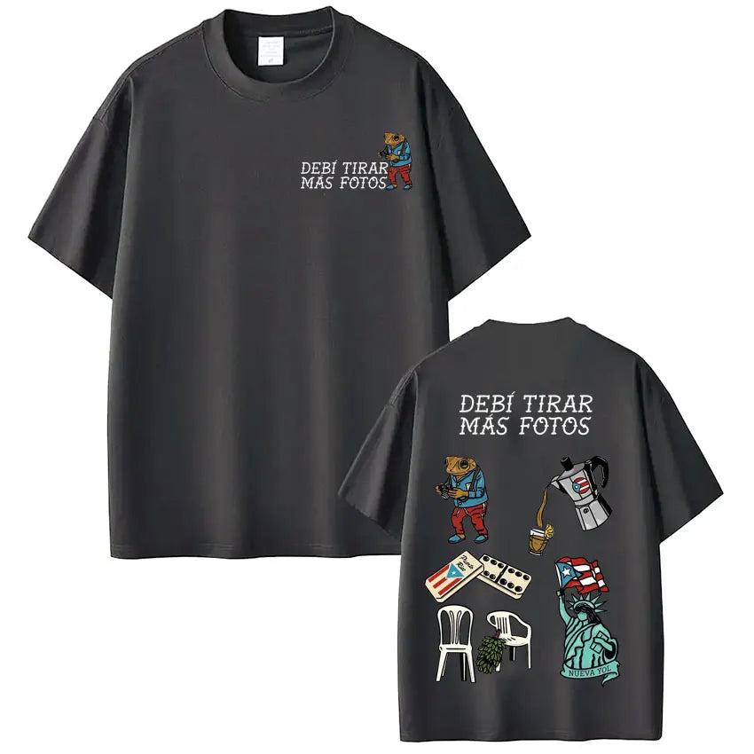 Camisetas de la gira DTMF de Bad Bunny, camisetas de moda para hombre y mujer, camiseta de hip hop, camisetas estéticas informales de algodón